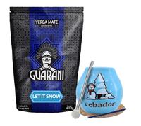Série d'hiver de yerba maté Guarani avec accessoires | Guarani Let it Snow | Calebasse, bombilla et accessoires | yerba maté du Paraguay | Caféine naturelle | 400g | 0,4kg
