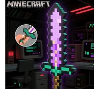 Série édition commémorative Minecraft Épée en diamant décorative de luxe lumineuse LED - 7 couleurs/9 couleurs, USB, pour décoration de chambre, décoration de salle d'ordinateur, parfait pour les cade