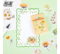 Série Marguerite Et Tournesol Balle Journal Décoratif Papeterie Fleur Autocollants Ensemble Scrapbooking Bricolage Journal Album Bâton Étiquette