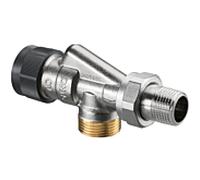 série Oventrop vanne axiale débit A 1181492 DN 15, G 3/4 AGxR 2000 / 2 AG, laiton nickelé
