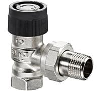 série Oventrop vanne thermostatique A 1181008 DN 25, d'angle, laiton nickelé