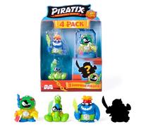 Série PIRATIX L’île aux Requins - Pack 4 (Pack 4/6) - Comprend 4 Figurines Piratix (Dont 1 à Effet Cristal et 1 Surprise) et 4 Accessoires à Effet Cristal.