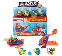 Série PIRATIX L’île aux requins-Pack Capitaine Gondolino(Pack 6/6).Comprend 4 Piratix(dont 1 capitaine doré)4 accessoires à effet cristal,Sea Speeder,catapulte, 2 drapeaux et 2 trésors à effet cristal
