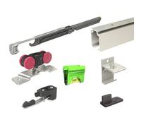 Ensemble rail 1,95 m et accessoires pour porte 21 / 60 kg MANTION SAF10-80-195-2