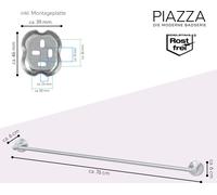 Série salle de bain bremermann PIAZZA - porte-drap de bain en acier inoxydable mat, extra-long