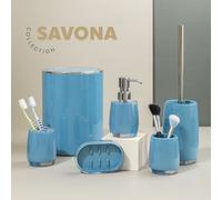 Série salle de bain SAVONA de bremermann - gobelet pour brosses à dent, gobelet de rinçage en matière plastique (Bleu)