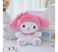 Série Sanrio Pendentif peluche Kuromi, figurine de poupée Cinnamoroll, porte-clés poupée en peluche Melody, cadeau d'anniversaire 14 cmPolyester