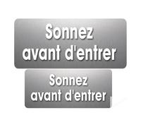 Série sonnez avant d'entrer (9x4cm et 7x3cm) -Sticker/autocollant