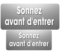 Série sonnez avant d'entrer (9x4cm et 7x3cm) -Sticker/autocollant