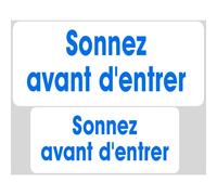 Série Sonnez Avant D'entrer Blanc (9x4cm Et 7x3cm) -Sticker / Autocollant