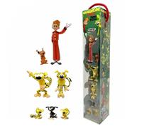 Série tube 7 figurines Plastoy Marsupilami, Spirou et Spip (70389)