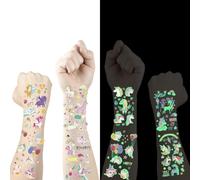 Série Unicorn HISUNBEN Cadeau Enfant 3 4 5 6 Ans Tatouage Enfant 310 Tatouage Paillette Enfant, Tatouage Fluorescent Mixte Fille et Garcon, Lumineux Faux Tatouage Autocollant Enfant