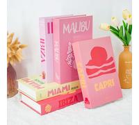 Série Voyage : Boîte de faux livres décoratifs pour table basse, accessoires de mode pour salon, décorations pour la maison, ornements de chambre MIAMI AZ302