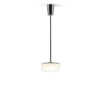 Serien Lighting Curling Suspension Tube S Acryl Pendelleuchte, verre acrylique clair, réflecteur conique, 2700K