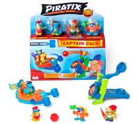 SériePIRATIX L’île aux requins-Pack Capitaine Persigold(Pack 4/6).Comprend 4 Piratix(dont 1 capitaine doré),4 accessoires à effet cristal,Sea Speeder,catapulte, 2 drapeaux et 2 trésors à effet cristal