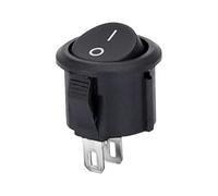 Series Round Shape Dia20mm Rocker Switch ON-OFF Toggle Rocker Switch with 2-Pin Terminal KCD1 Switch NWPNLXEA(Black Button)