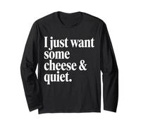 Serif Blanc Minimaliste, Je Veux Juste Un Peu de Fromage et de Calme Manche Longue