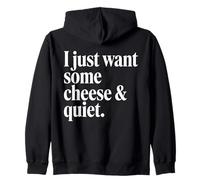 Serif Blanc Minimaliste, Je Veux Juste Un Peu de Fromage et de Calme Sweat à Capuche