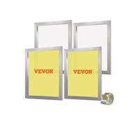 VEVOR Lot de 4 Cadres de Sérigraphie Kit de Sérigraphie Cadre en Aluminium 50,8 x 61 cm avec Maille 355 en Polyester Réutilisable Nettoyage Facile Accessoires de Sérigraphie Tissu Papier Plastique