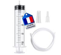 Seringue 200ml - Seringue Plastique - Seringue a Huile - Seringue en Plastique Réutilisable Avec Tuyau de 1m (1 x 200ml)