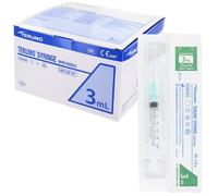 Seringue 3 pièces montées avec aiguilles - Terumo - 3 mL + aiguille 21G x 38 mm