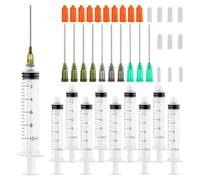 Seringue à colle Luer Lock 10 ml à pointe émoussée 14 Ga, 16 Ga, 18 Ga, aiguille émoussée avec capuchons, seringue applicateur de colle pour strass, travail du bois, peinture, adhésifs, huile,