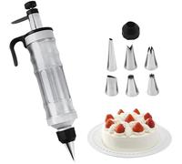 Seringue à garnir professionnelle en acier inoxydable avec 6 douilles, seringue à gâteau,seringue à beignets pour