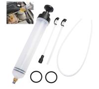 Seringue à Huile Manuelle 500ml pour Aspiration et Transfert de Liquides, avec 2 Tuyaux Flexibles, Tuyau de 60cm et Anneaux en Caoutchouc de Rechange pour Liquide de Frein et Huiles de Transmission