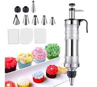 Seringue à Patisserie - Reutilisable Seringue à Garniture en Acier Inoxydable,Seringue à Gâteau Professionnelle en Acier Inoxydable,Kit Patisserie pour Cupcakes, Pâtisseries,Decoration Gateau