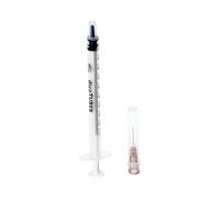 Seringue à tuberculine avec aiguille, piston blanc, stérile, 1 ml, 0,45 x 13, sans phtalates - Boite de 100 pièces