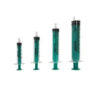 Seringue à usage unique stérile, 3 pièces, embout Luer 5 ml, piston vert, sans phtalate - Boite de 100 pièces