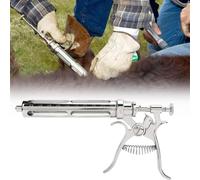 Seringue Continue pour Bétail, Pistolet de Vaccination Semi-Automatique en Acier Inoxydable Réglable pour Chevaux, Moutons, Bovins, Porcs, Injecteur d'animaux 50 ml