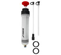 Seringue d'Aspiration et Transvasement DEDRA - Capacité 200 ml - Pour Huile, Liquide de Frein et Refroidissement - Corps Transparent Gradué et Double Joint d’Étanchéité - Haute Qualité