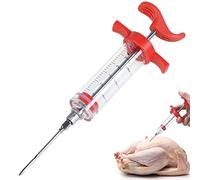Seringue D'injecteur de Viande,Seringue à Marinade Seringue à Sauce Poire à Jus Marinade Aiguilles D'injecteur de Marinade pour Dinde Bœuf Poulet Turquie Viande Rôtis Barbecue