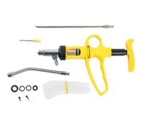 Seringue d'injection automatique, pistolet de trempage réglable de 5 ml avec tête en métal et poignée confortable, seringue d'alimentation facile à utiliser avec échelle transparente pour bovins