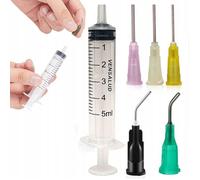 Seringue Doseuse 5 ml Luer-Lock - Polypropylène Résistant | 5 Aiguilles Précises | Pour Colle, Gel, Flux, Graisse