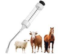Seringue doseuse avec long manche, 500 ml, injecteur buccal réglable, pistolet d'alimentation vétérinaire en métal avec buse incurvée pour bétail, chevaux, porcs, bovins, moutons