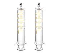 Seringue en verre - Capacité de 10 ml, lot de 2 verrous Luer Lock en métal sans aiguille (50 ml)