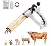 Seringue Injecteur RéGlable Semi-Automatique, Dosage RéGlable Distributeur De MéDicament VéTéRinaire Pompe à Seringue De PréCision RéGlable De 0,5 Ml à 2,5 Ml, pour Oie Cochon Taureau Mouton Volaille
