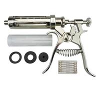 Seringue Injectrice Automatique De MéTal, Pistolet à Seringues Pour Animaux, Pistolet à Seringues PréCis Et à RéGlage Continu Pour Le BéTail Avec Insertion De Flacon(C)