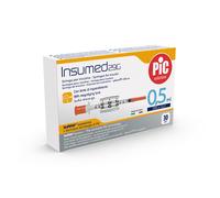 Seringue insuline montée Insumed PIC - 0.5 mL + aiguille 29G x 12.7 mm