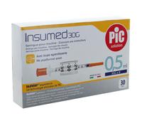 Seringue insuline montée Insumed PIC - 0.5 mL + aiguille 30G x 8 mm