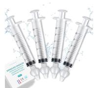 Seringue nasale bebe 10ml ABBICARE sans BPA-CE | Kit 4 seringues avec embouts silicone et guide conseil | Soin nasal mouche bébé serum physiologique hygiene