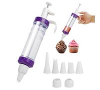 Seringue Patisserie - Piston Patisserie pour Krapfen, Beignets, Donuts, Churros - Pistolet Patisserie avec 6 Buses pour Crèmes, Gâteaux, et Décorations