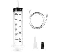 Seringue Plastique 250ml Réutilisable avec Tuyau, Bouchon et Adaptateur