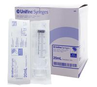 Seringues 3 pièces non montée Unifine Syringes Owen Mumford - 20 mL - Cône Luer excentré