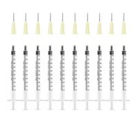 Seringues Plastique 1ml avec Aiguilles Émoussées - Lot de 10 Pièces - Distribution Liquide pour Alimentation Animale, Science, Labor
