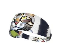Serious Cat Bandeau de sport élastique avec imprimé chat : bandeau élastique pour la course à pied, la gym, le cyclisme, le yoga, le fitness et les voyages