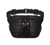 Serious Cat Fitness Sac à bandoulière de voyage, sac banane tendance et décontracté, sac banane carré double couche, noir, taille unique, Noir , Taille unique