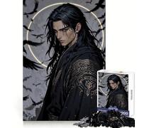 Serment du Corbeau Puzzle Difficile Guerrier des Ténèbres pour Adultes, 1000 pièces, Casse-tête Mental, détente et Art Assembler, Cadeau spécial (50x75cm)